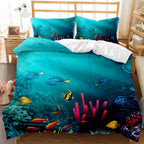 Underwater World Whale Shark Cross-Border Foreign Trade Quilt Cover Three-Piece Set Four-Piece 3D Digital Printing Brushed BeddingSet Pi-Mart