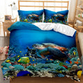 Underwater World Whale Shark Cross-Border Foreign Trade Quilt Cover Three-Piece Set Four-Piece 3D Digital Printing Brushed BeddingSet Pi-Mart