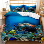 Underwater World Whale Shark Cross-Border Foreign Trade Quilt Cover Three-Piece Set Four-Piece 3D Digital Printing Brushed BeddingSet Pi-Mart