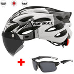 Road mountain bike riding helmet with lens and brim taillight Lootquake LLC