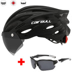 Road mountain bike riding helmet with lens and brim taillight Lootquake LLC