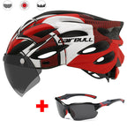 Road mountain bike riding helmet with lens and brim taillight Lootquake LLC