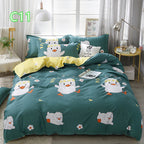Cute Cartoon Pattern Soft Children'S Single Double Extra Large Quilt Cover And Pillowcase Set Pi-Mart