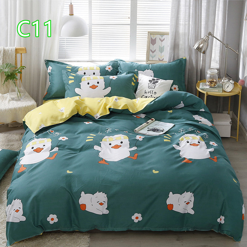 Cute Cartoon Pattern Soft Children'S Single Double Extra Large Quilt Cover And Pillowcase Set Pi-Mart