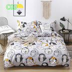 Cute Cartoon Pattern Soft Children'S Single Double Extra Large Quilt Cover And Pillowcase Set Pi-Mart