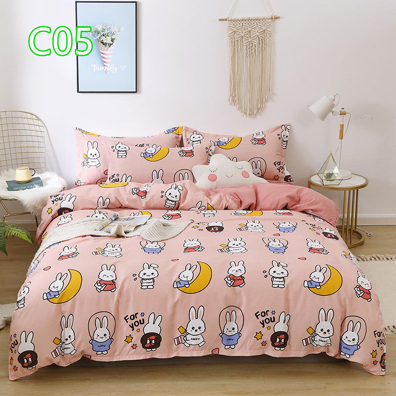 Cute Cartoon Pattern Soft Children'S Single Double Extra Large Quilt Cover And Pillowcase Set Pi-Mart