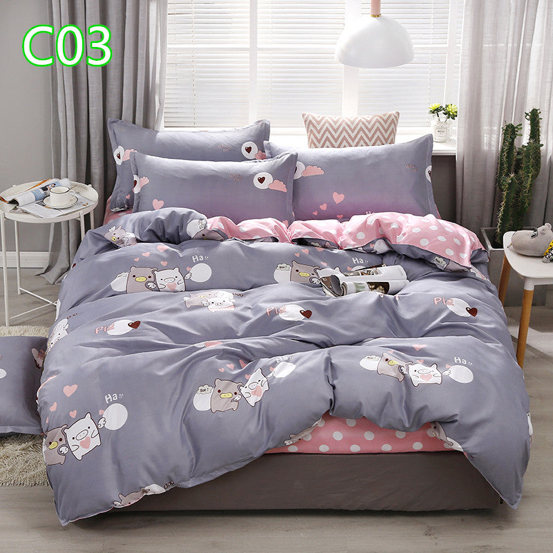 Cute Cartoon Pattern Soft Children'S Single Double Extra Large Quilt Cover And Pillowcase Set Pi-Mart