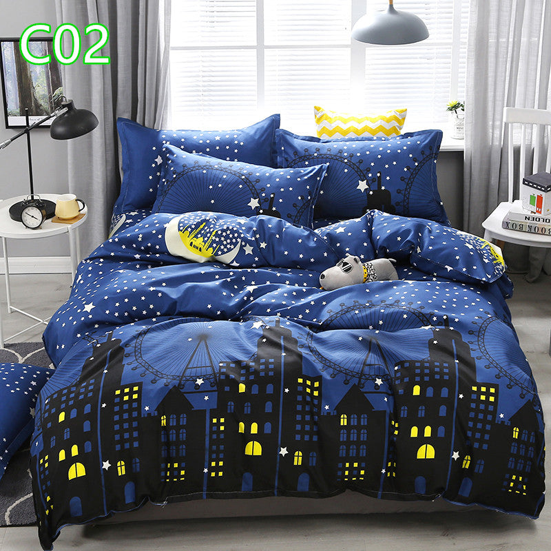 Cute Cartoon Pattern Soft Children'S Single Double Extra Large Quilt Cover And Pillowcase Set Pi-Mart