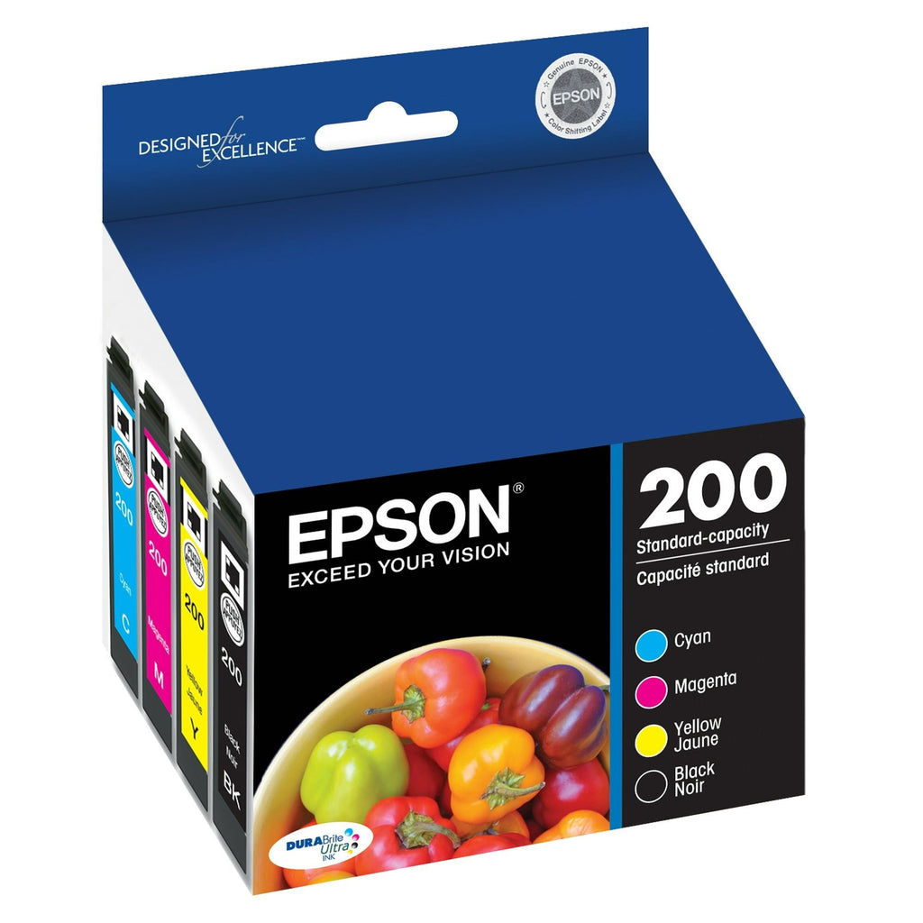 EPSON 200 DURABrite Ultra Ink Standard Capacity Black & Color Cartridge Combo Pack (T200120-BCS) Works with WorkForce WF-2520, WF-2530, WF-2540, Expression XP-200, XP-300, XP-310, XP-400, XP-410
