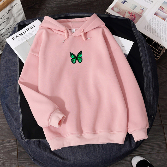 Butterfly print hoodie Pi-Mart