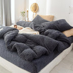 Quilt Cover Single Set 1.5m Net Red Coral Cashmere 1.8 Single Double Lamb Cashmere Pi-Mart