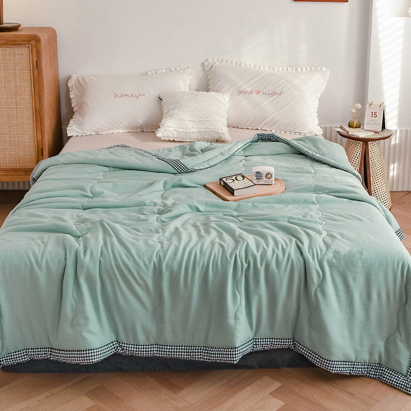 Pure Color Washed Cotton Summer Quilt Thin Quilt Air Conditioner Quilt Pi-Mart