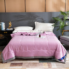 Pure Color Washed Cotton Summer Quilt Thin Quilt Air Conditioner Quilt Pi-Mart