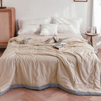 Pure Color Washed Cotton Summer Quilt Thin Quilt Air Conditioner Quilt Pi-Mart