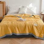 Pure Color Washed Cotton Summer Quilt Thin Quilt Air Conditioner Quilt Pi-Mart