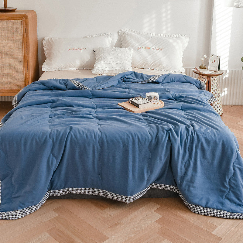 Pure Color Washed Cotton Summer Quilt Thin Quilt Air Conditioner Quilt Pi-Mart