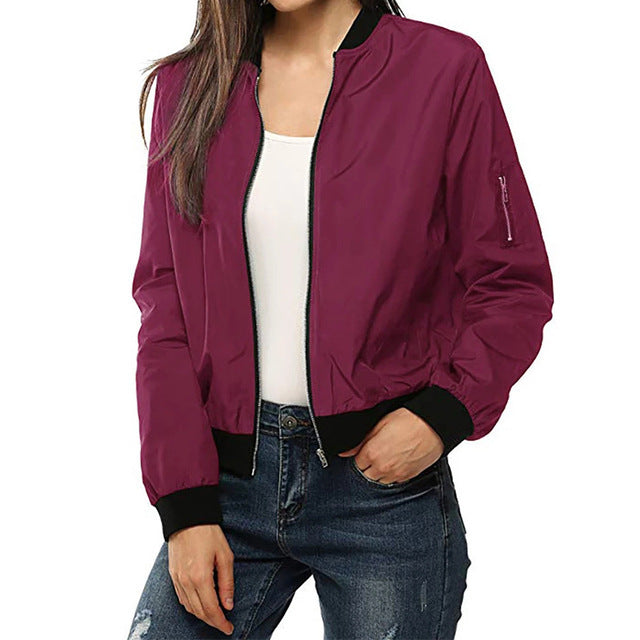 Sportswear Short Bomber Jacket Coat Autumn Women Pi-Mart