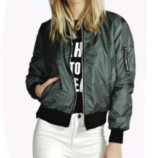 Sportswear Short Bomber Jacket Coat Autumn Women Pi-Mart