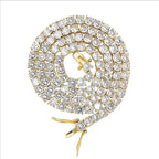 Micro zircon necklace single row 4mm-6mm men's hip hop 3-fork tennis chain