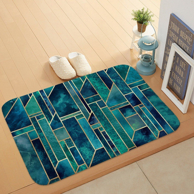 Marble Coral Velvet Door Mat Floor Mat Bathroom Anti-Skid Pi-Mart