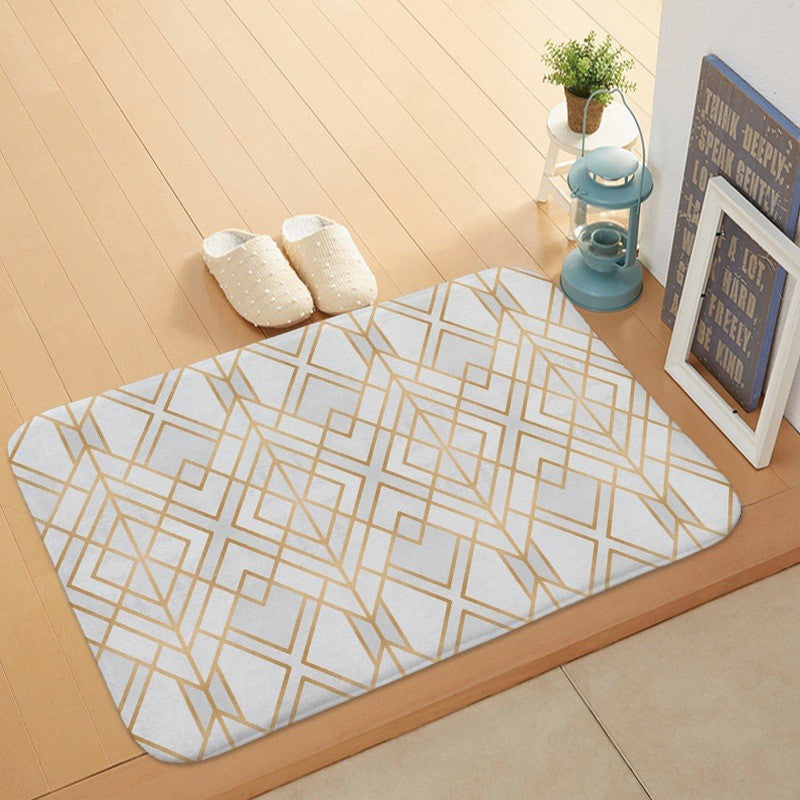 Marble Coral Velvet Door Mat Floor Mat Bathroom Anti-Skid Pi-Mart