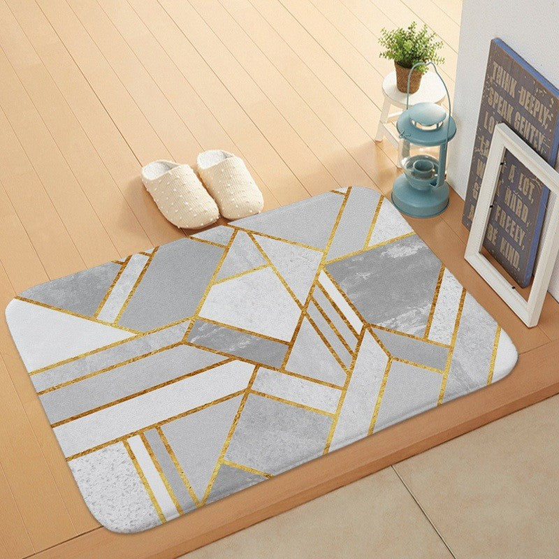 Marble Coral Velvet Door Mat Floor Mat Bathroom Anti-Skid Pi-Mart