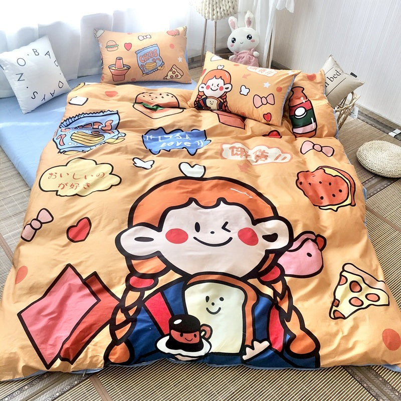 Four-piece Japanese-style Cute Cartoon Duvet Cover Pi-Mart