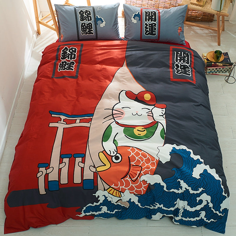Four-piece Japanese-style Cute Cartoon Duvet Cover Pi-Mart