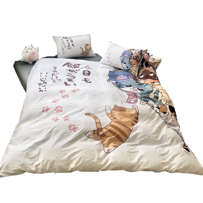 Four-piece Japanese-style Cute Cartoon Duvet Cover Pi-Mart