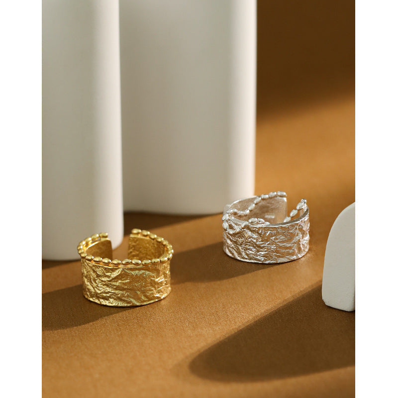 Light Luxury Artificial Texture Ring Female Silver Pi-Mart