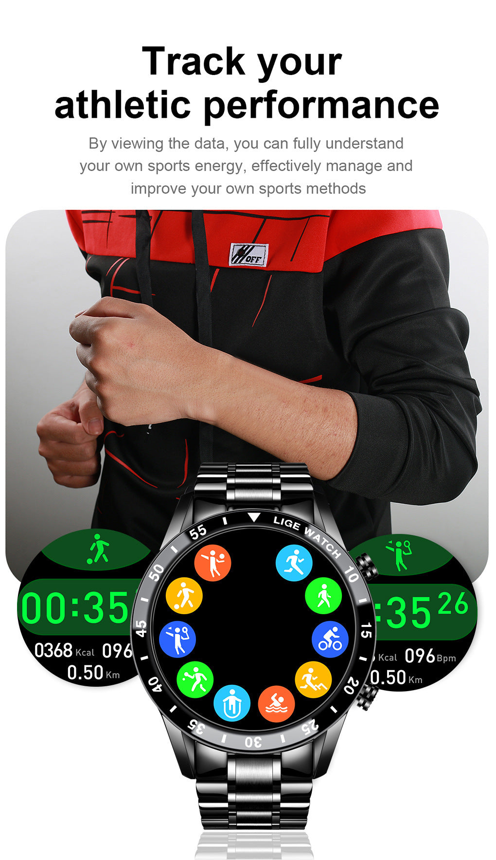 Lige's New Smart Watch Upgrade Smart Wearable Watch Pi-Mart