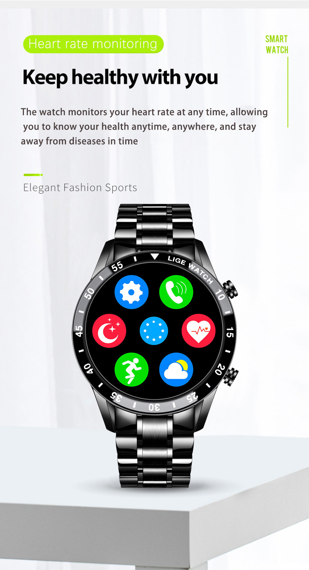 Lige's New Smart Watch Upgrade Smart Wearable Watch Pi-Mart