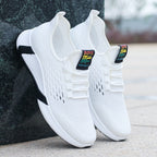New Sports Shoes Men's Breathable Casual Mesh Shoes Comfort Increase Lace-up Non-slip Low-top Running Shoes Pi-Mart
