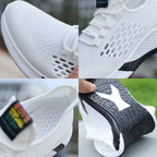 New Sports Shoes Men's Breathable Casual Mesh Shoes Comfort Increase Lace-up Non-slip Low-top Running Shoes Pi-Mart