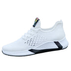 New Sports Shoes Men's Breathable Casual Mesh Shoes Comfort Increase Lace-up Non-slip Low-top Running Shoes Pi-Mart