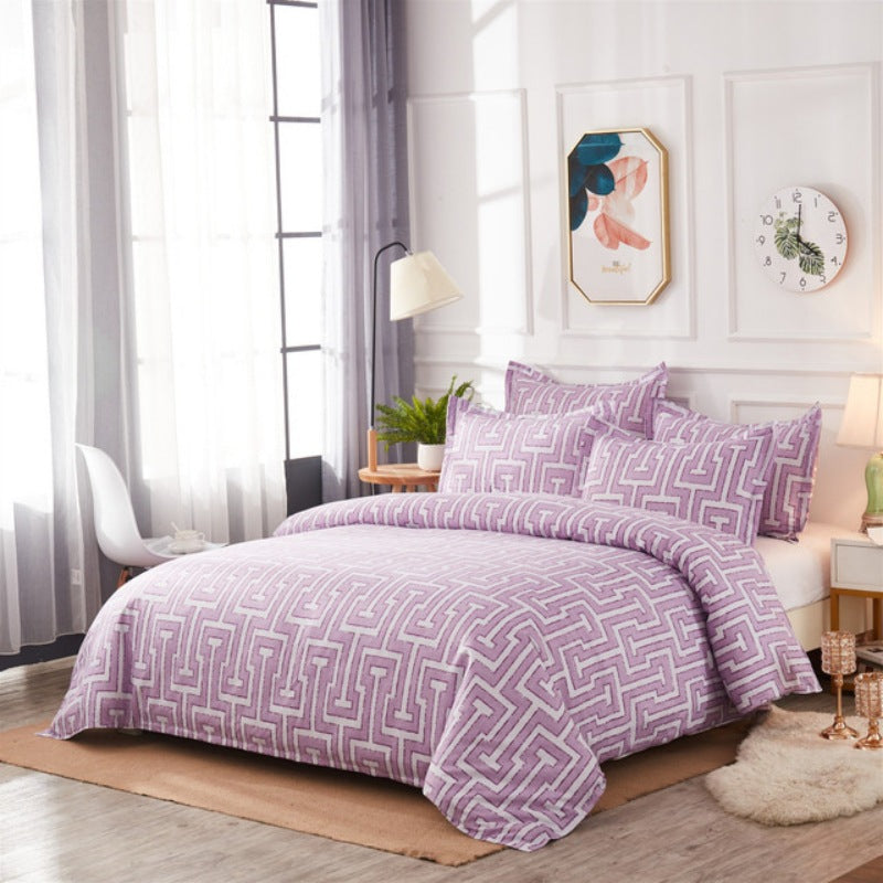 Scandinavian Style Geometric Li Luo 3D Three-piece Duvet Cover Sheet Printing Set
