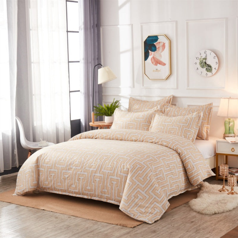 Scandinavian Style Geometric Li Luo 3D Three-piece Duvet Cover Sheet Printing Set