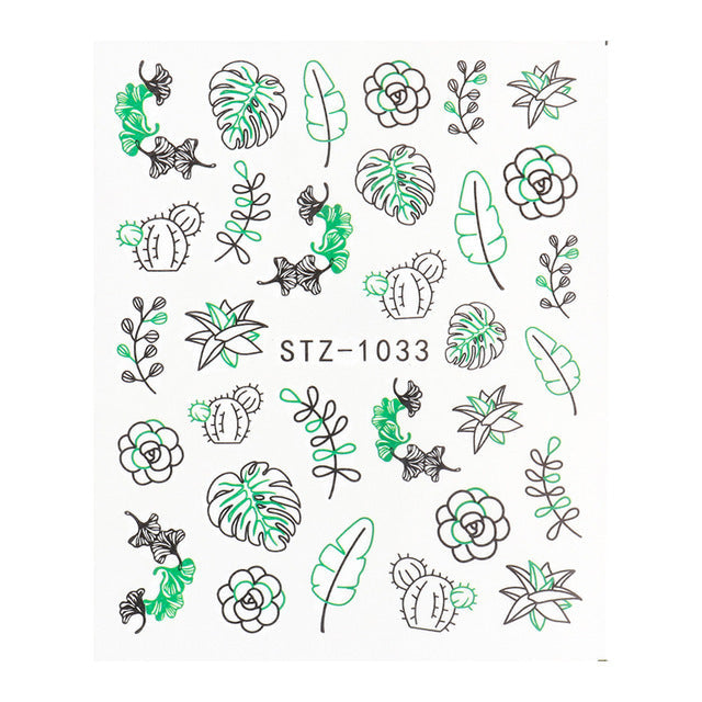 Ins Retro Face Black Line Nail Watermark Sticker French Art Nails Pi-Mart