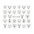 Ins Retro Face Black Line Nail Watermark Sticker French Art Nails Pi-Mart