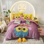 Cute Cartoon Bed Four-piece Children's Crystal Duvet Cover Pi-Mart