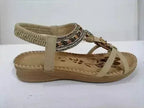 Rhinestone Flower Sandals - Beach Comfort Flats | Femstylo
