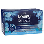 Downy Infusions Mega Dryer Sheets, BALANCE, Crisp Rain and Blue Eucalyptus, 80 Count