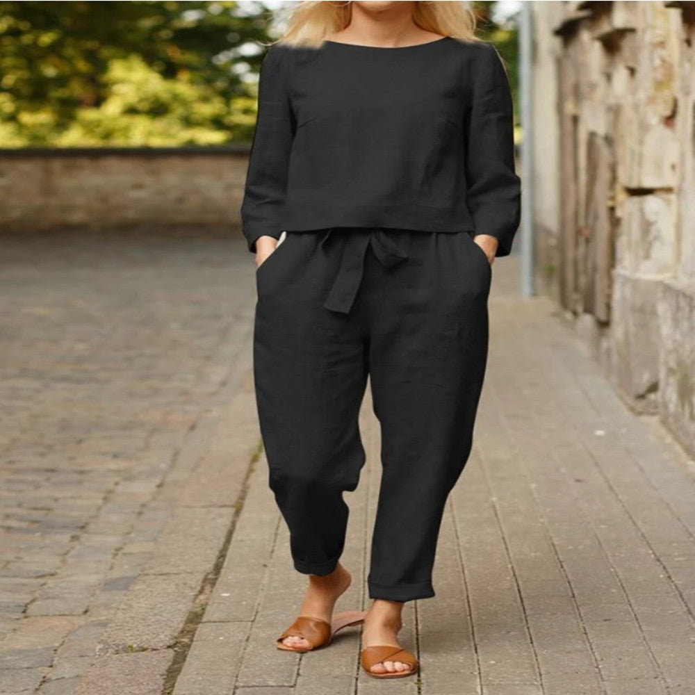 Solid Color One-shoulder Casual Lace-up Women's Suit Pi-Mart