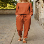 Solid Color One-shoulder Casual Lace-up Women's Suit Pi-Mart