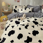 Cartoon Brushed Washed Cotton Net Red Bed Sheet Duvet Cover Pi-Mart