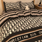 Cartoon Brushed Washed Cotton Net Red Bed Sheet Duvet Cover Pi-Mart