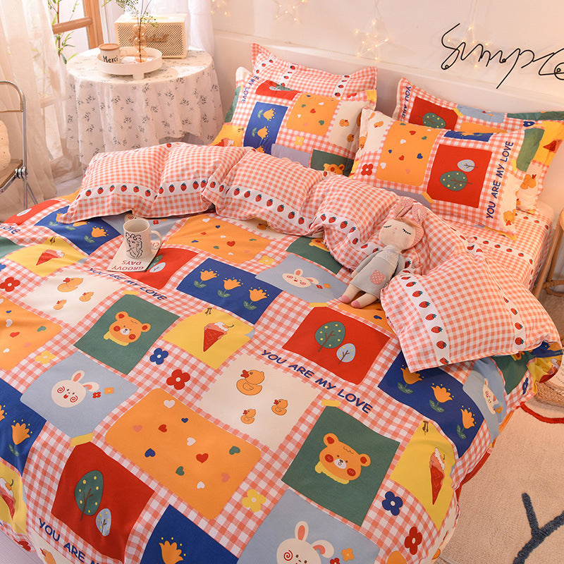 Gift Aloe Cotton Sheet Duvet Cover Sheet Four Piece Set Pi-Mart