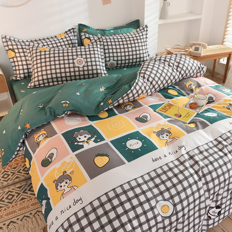 Gift Aloe Cotton Sheet Duvet Cover Sheet Four Piece Set Pi-Mart