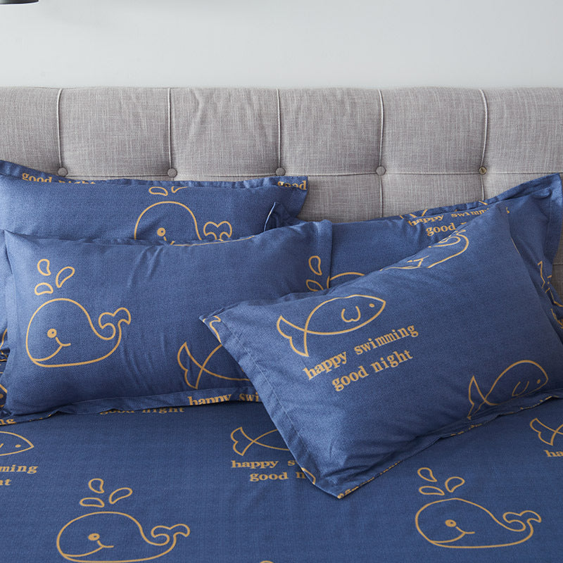 Brushed Printed Cartoon Single With Duvet Cover Bedding Pi-Mart