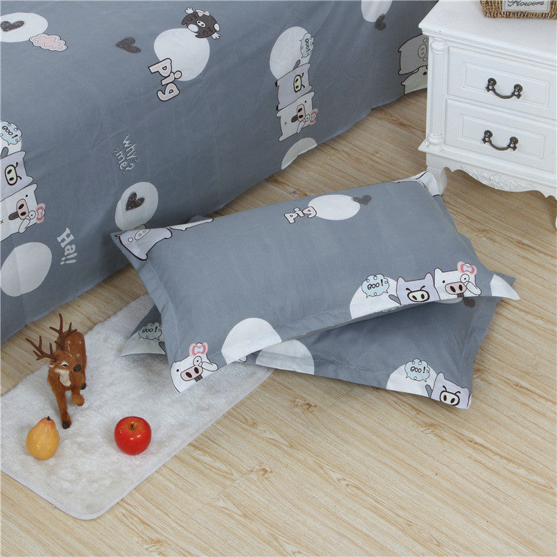 Brushed Printed Cartoon Single With Duvet Cover Bedding Pi-Mart